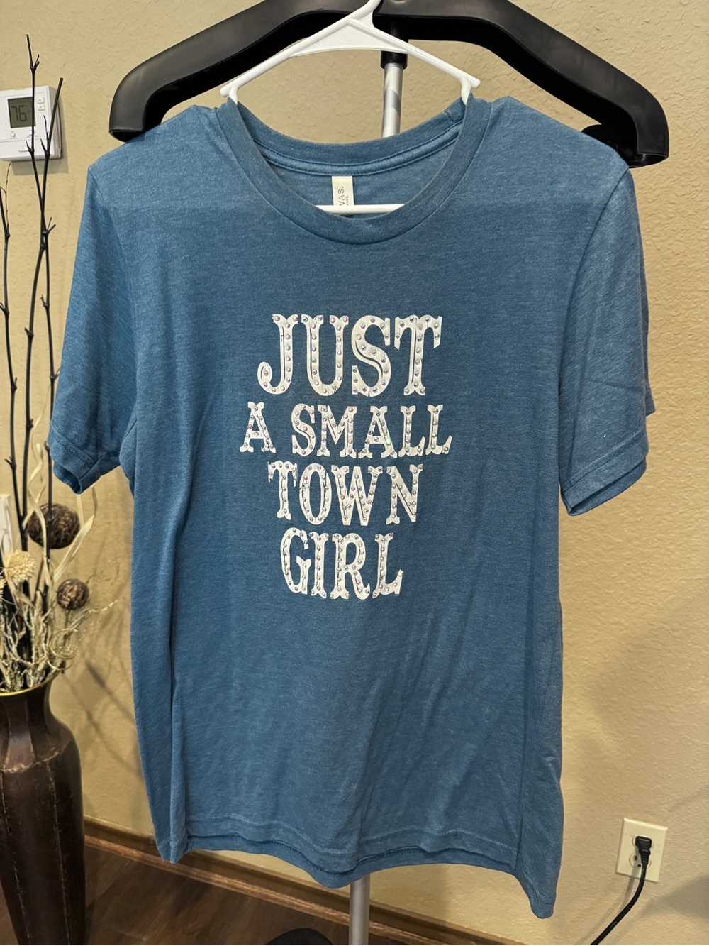Canvas  Blue 'Just A Small Town Girl' Short Sleeve Tee